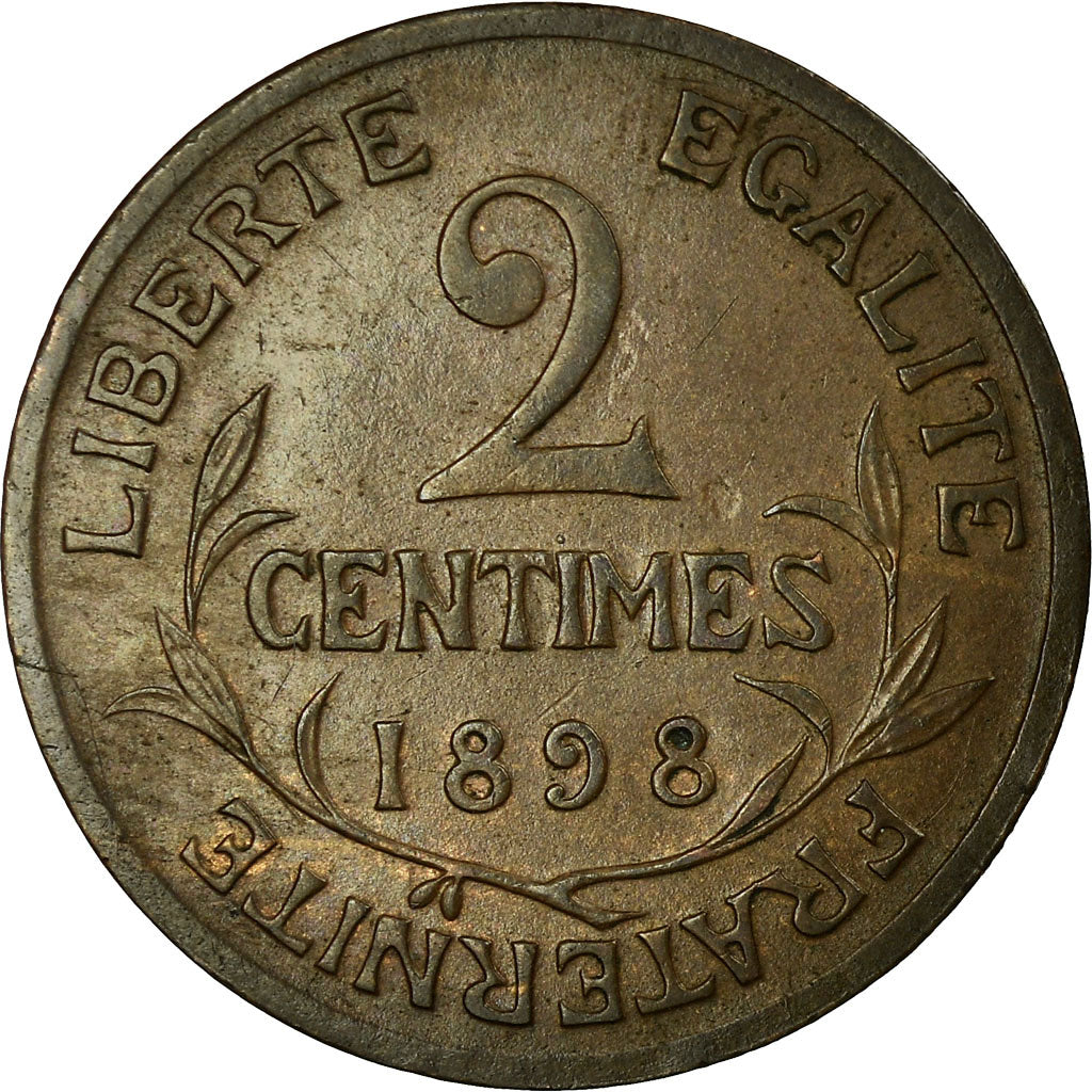 Moneta, Francia, Dupuis, 2 Centimes, 1898, Paris, BB, Bronzo, KM:841