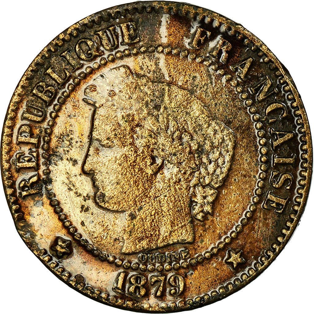 Coin, France, Cérès, 2 Centimes, 1879, Paris, VF(20-25), Bronze, KM:827.1