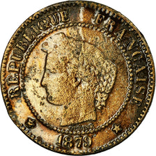 Coin, France, Cérès, 2 Centimes, 1879, Paris, VF(20-25), Bronze, KM:827.1