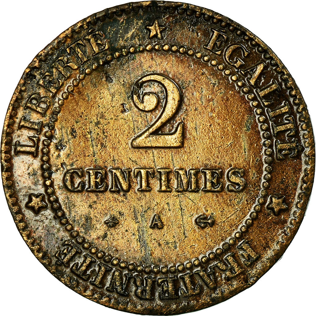 Coin, France, Cérès, 2 Centimes, 1879, Paris, VF(20-25), Bronze, KM:827.1