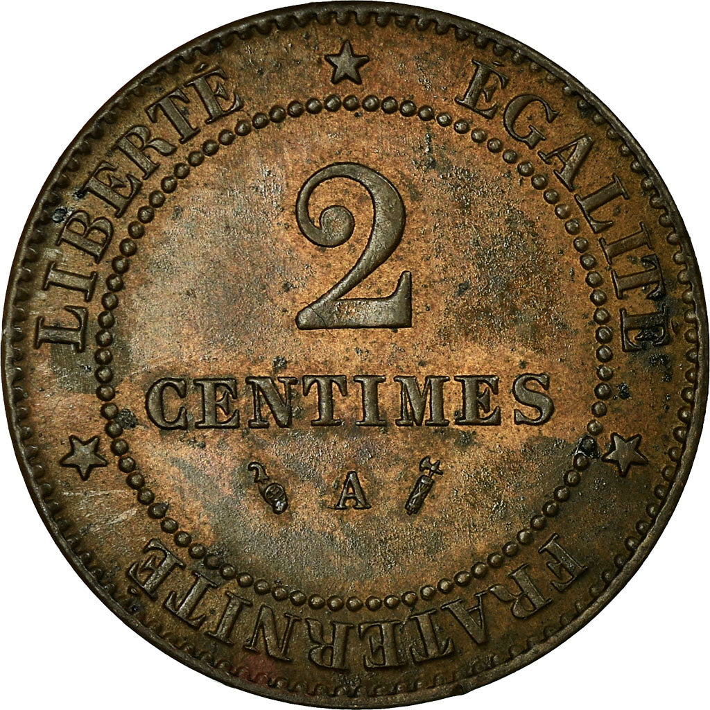 Monnaie, France, Cérès, 2 Centimes, 1885, Paris, TTB, Bronze, Gadoury:105