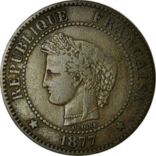 Coin, France, Cérès, 2 Centimes, 1877, Paris, VF(30-35), Bronze, KM:827.1
