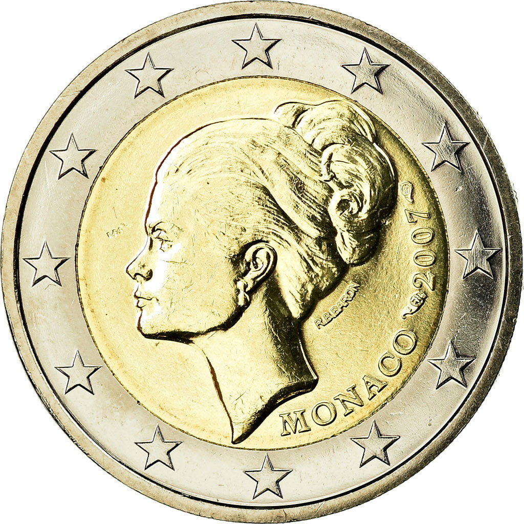 Monaco, 2 Euro, 2007, MS(65-70), Bi-Metallic, Gadoury:MC 198, KM:186
