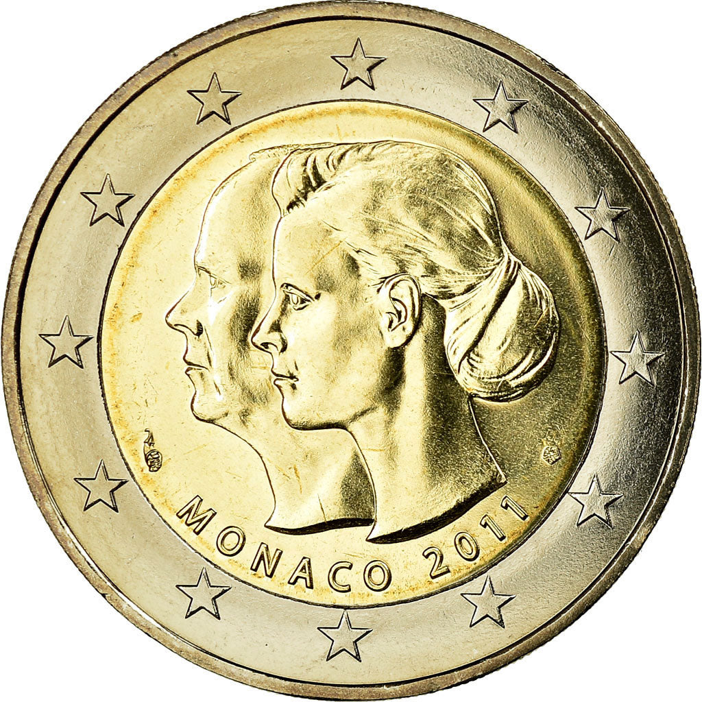 Monaco, 2 Euro, 2011, MS(65-70), Bi-Metallic, Gadoury:MC201, KM:196