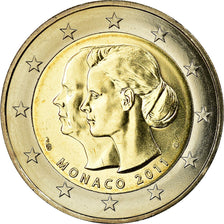 Monaco, 2 Euro, 2011, MS(65-70), Bi-Metallic, Gadoury:MC201, KM:196