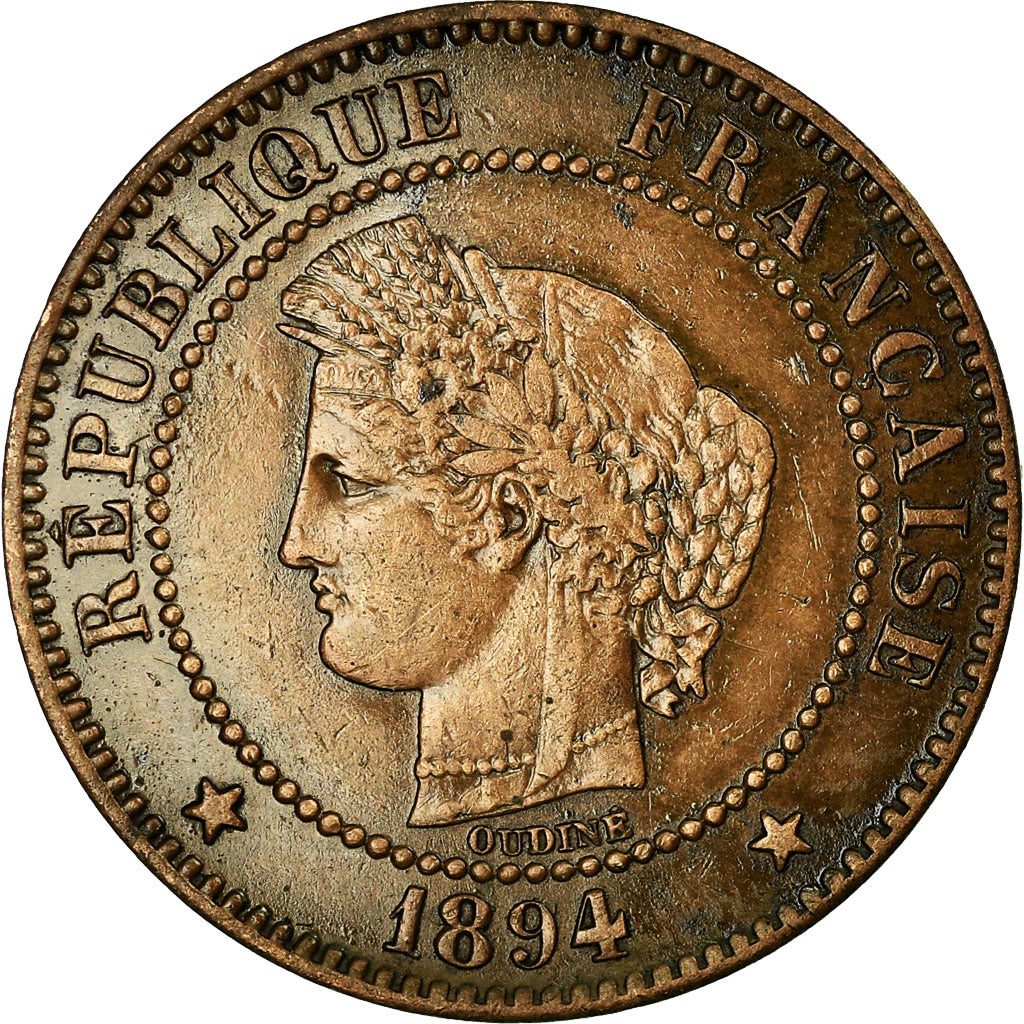 Moneta, Francja, Cérès, 2 Centimes, 1894, Paris, EF(40-45), Bronze, KM:827.1
