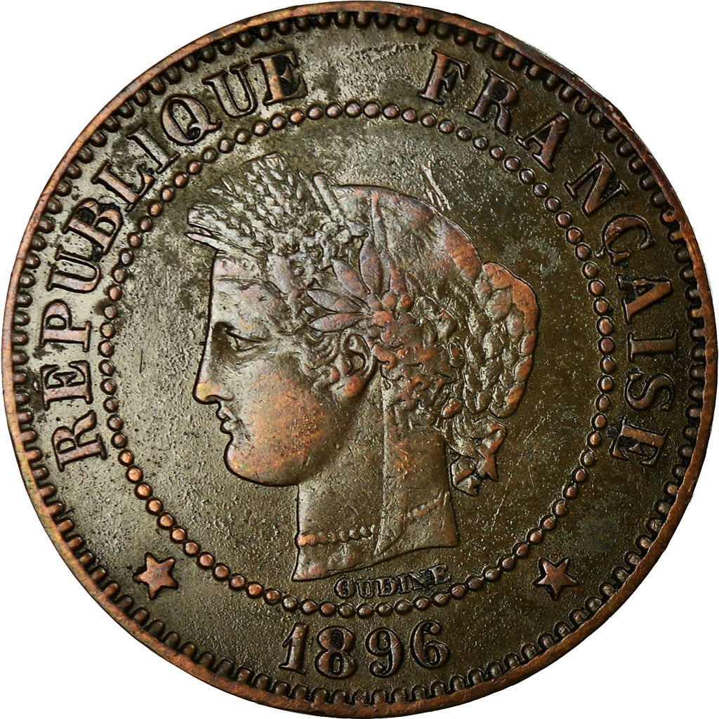 Moneta, Francia, Cérès, 2 Centimes, 1896, Paris, BB, Bronzo, KM:827.1