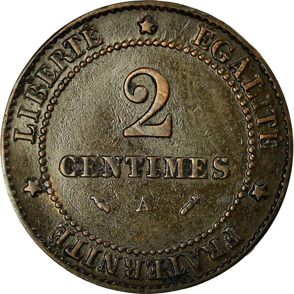 Moneta, Francia, Cérès, 2 Centimes, 1896, Paris, BB, Bronzo, KM:827.1