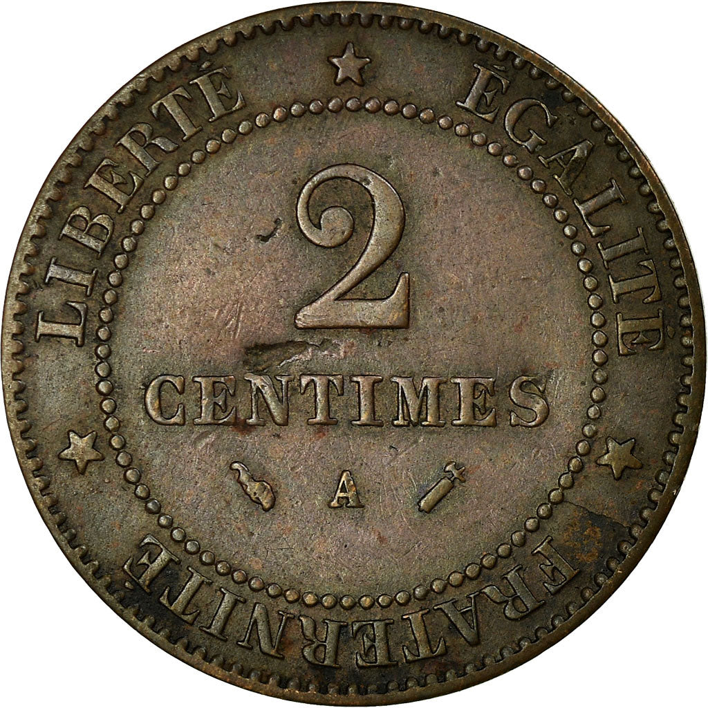 Münze, Frankreich, Cérès, 2 Centimes, 1891, Paris, SS, Bronze, KM:827.1