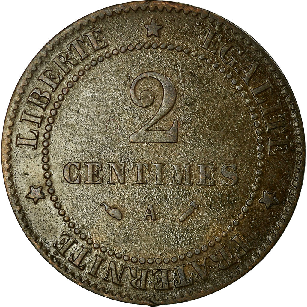 Moneta, Francja, Cérès, 2 Centimes, 1890, Paris, EF(40-45), Bronze, KM:827.1