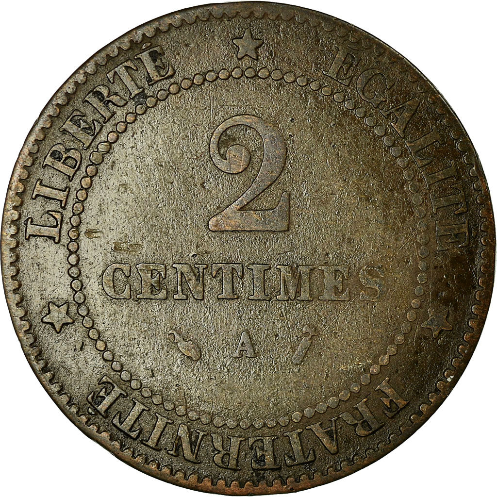 Monnaie, France, Cérès, 2 Centimes, 1889, Paris, TB+, Bronze, Gadoury:105