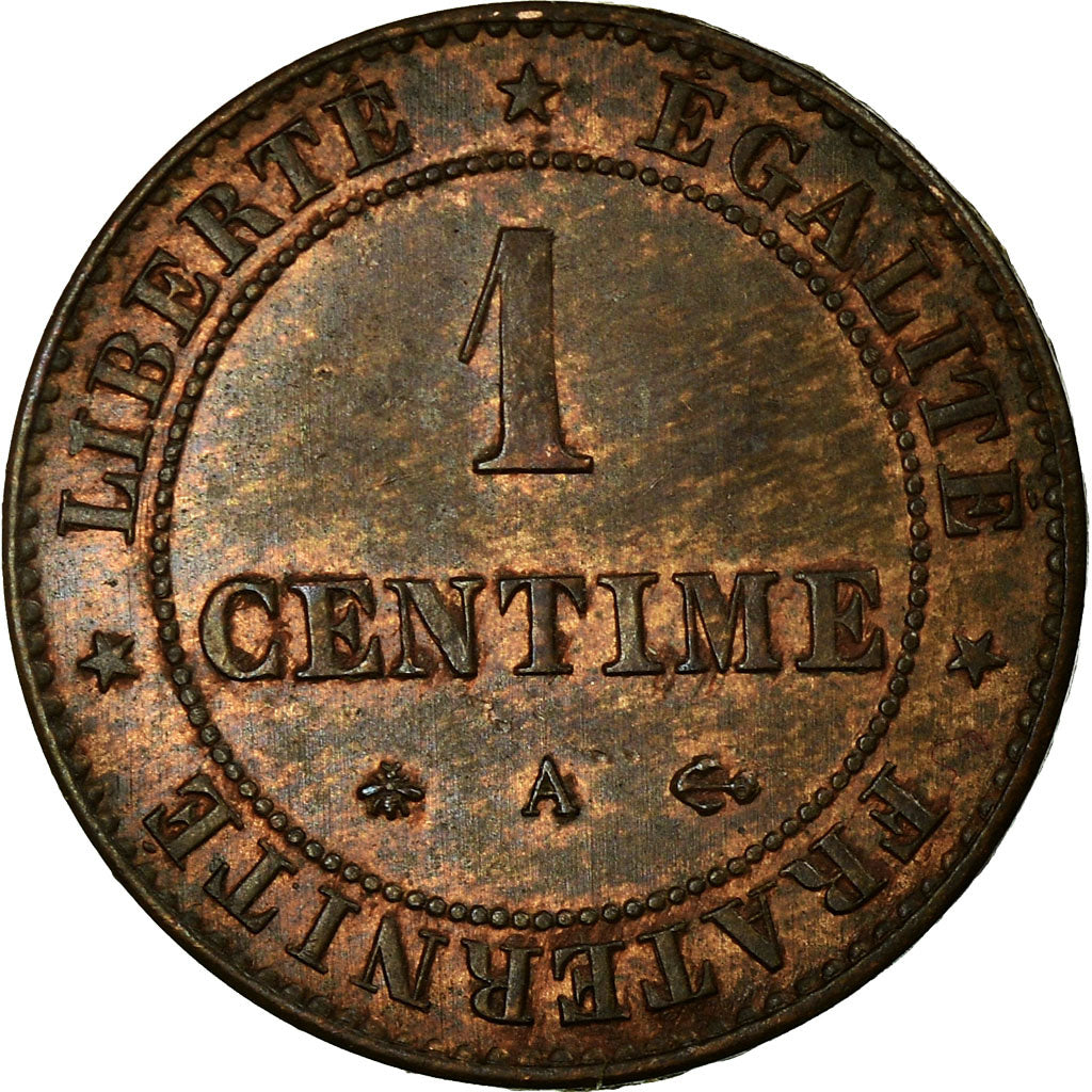 Coin, France, Cérès, Centime, 1875, Paris, AU(50-53), Bronze, KM:826.1