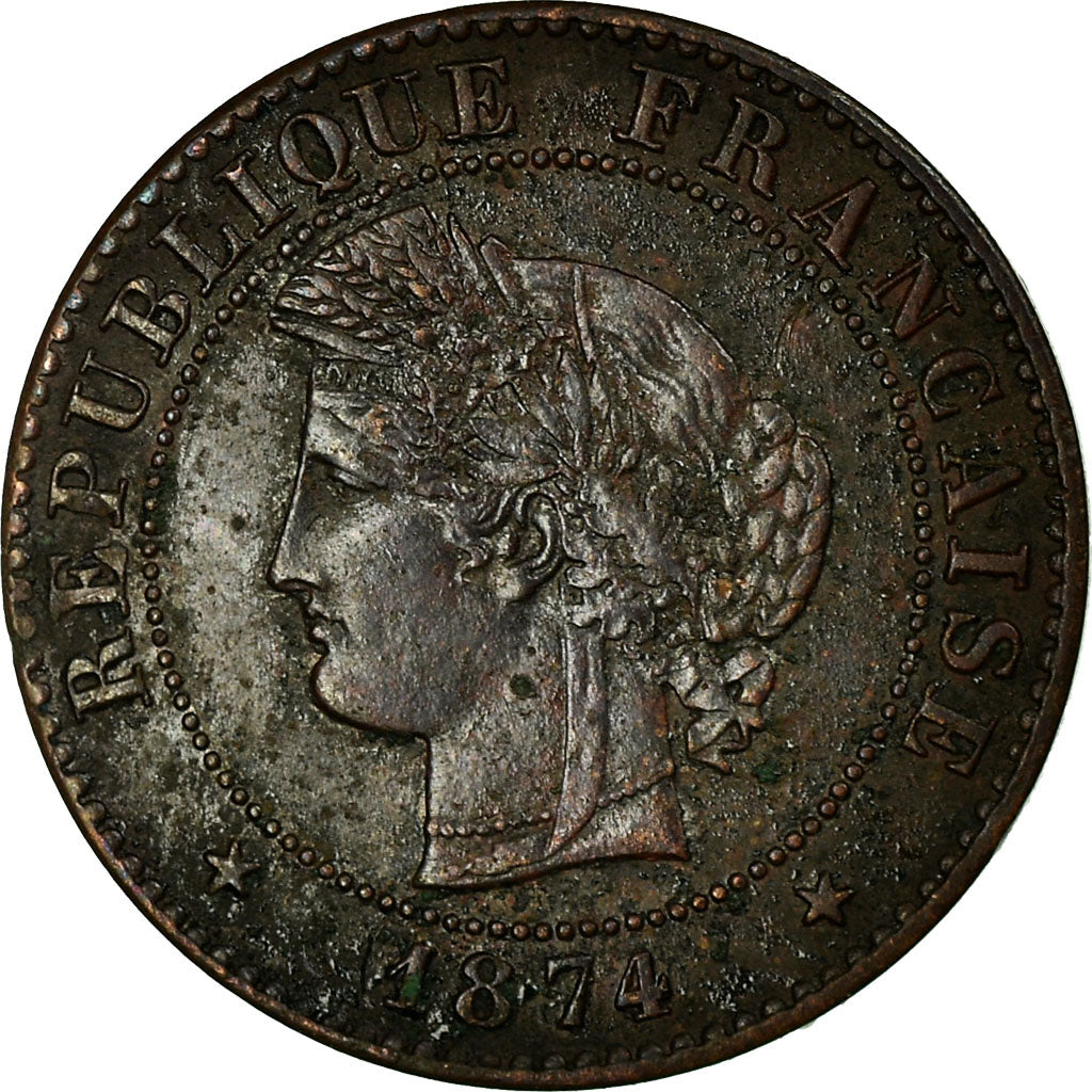 Moneta, Francja, Cérès, Centime, 1874, Paris, EF(40-45), Bronze, KM:826.1