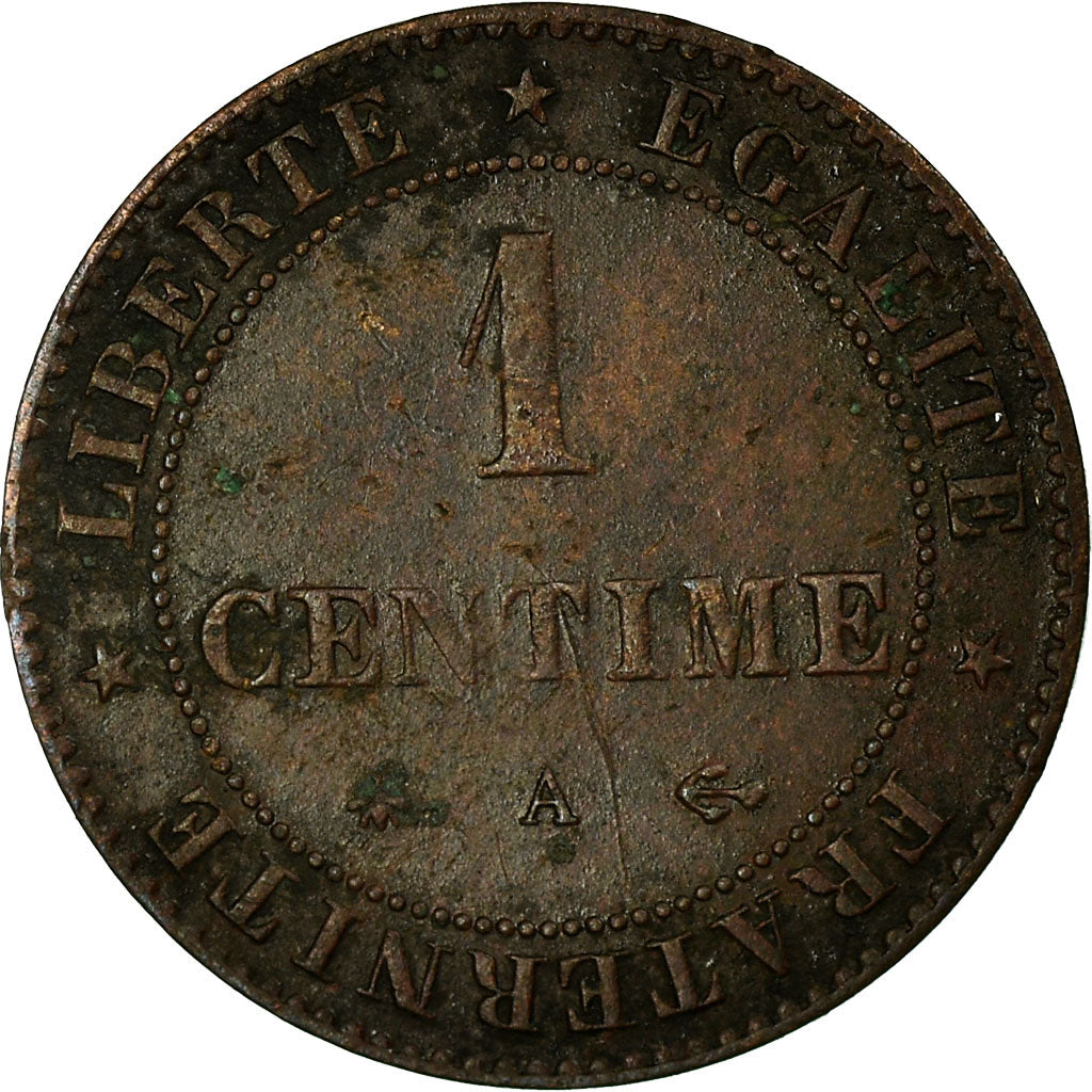 Moneta, Francja, Cérès, Centime, 1874, Paris, EF(40-45), Bronze, KM:826.1