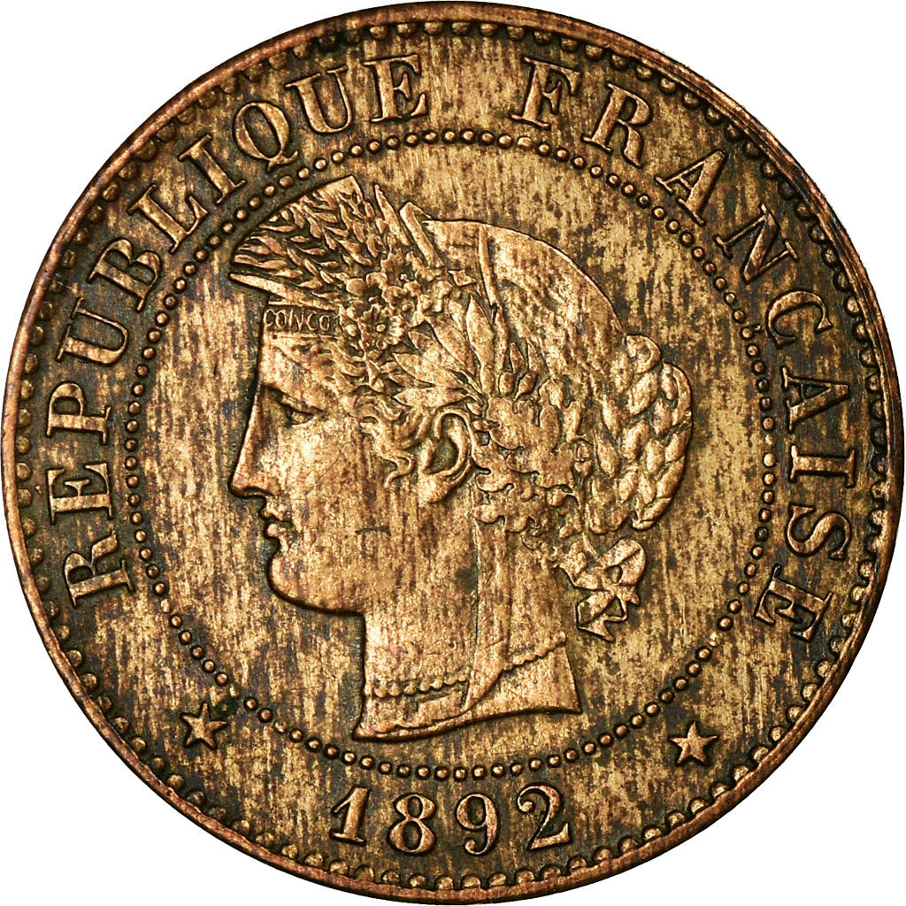 Munten, Frankrijk, Cérès, Centime, 1892, Paris, ZF, Bronze, KM:826.1