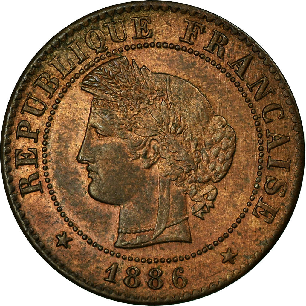 Moneta, Francja, Cérès, Centime, 1886, Paris, AU(50-53), Bronze, KM:826.1