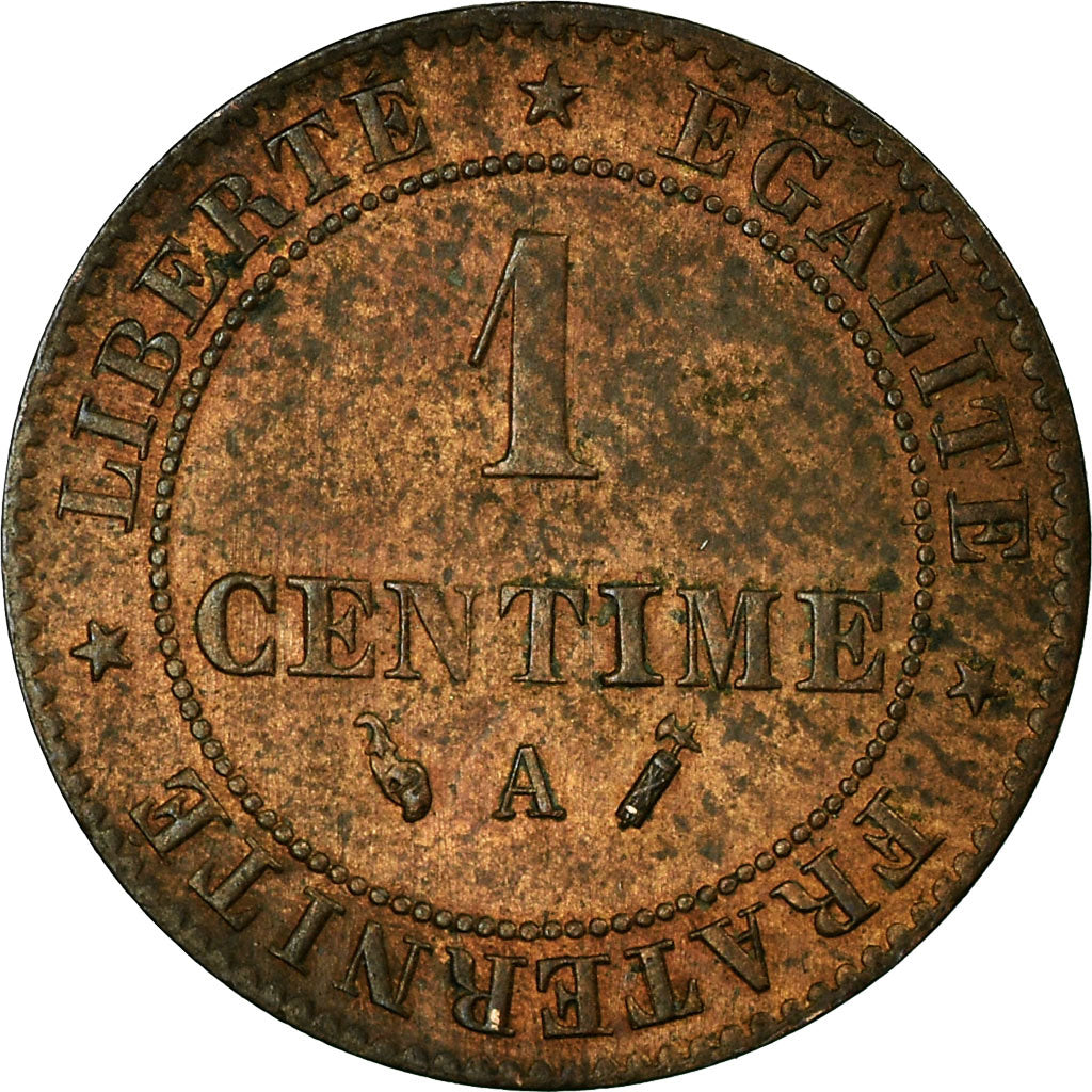 Moneta, Francja, Cérès, Centime, 1886, Paris, AU(50-53), Bronze, KM:826.1