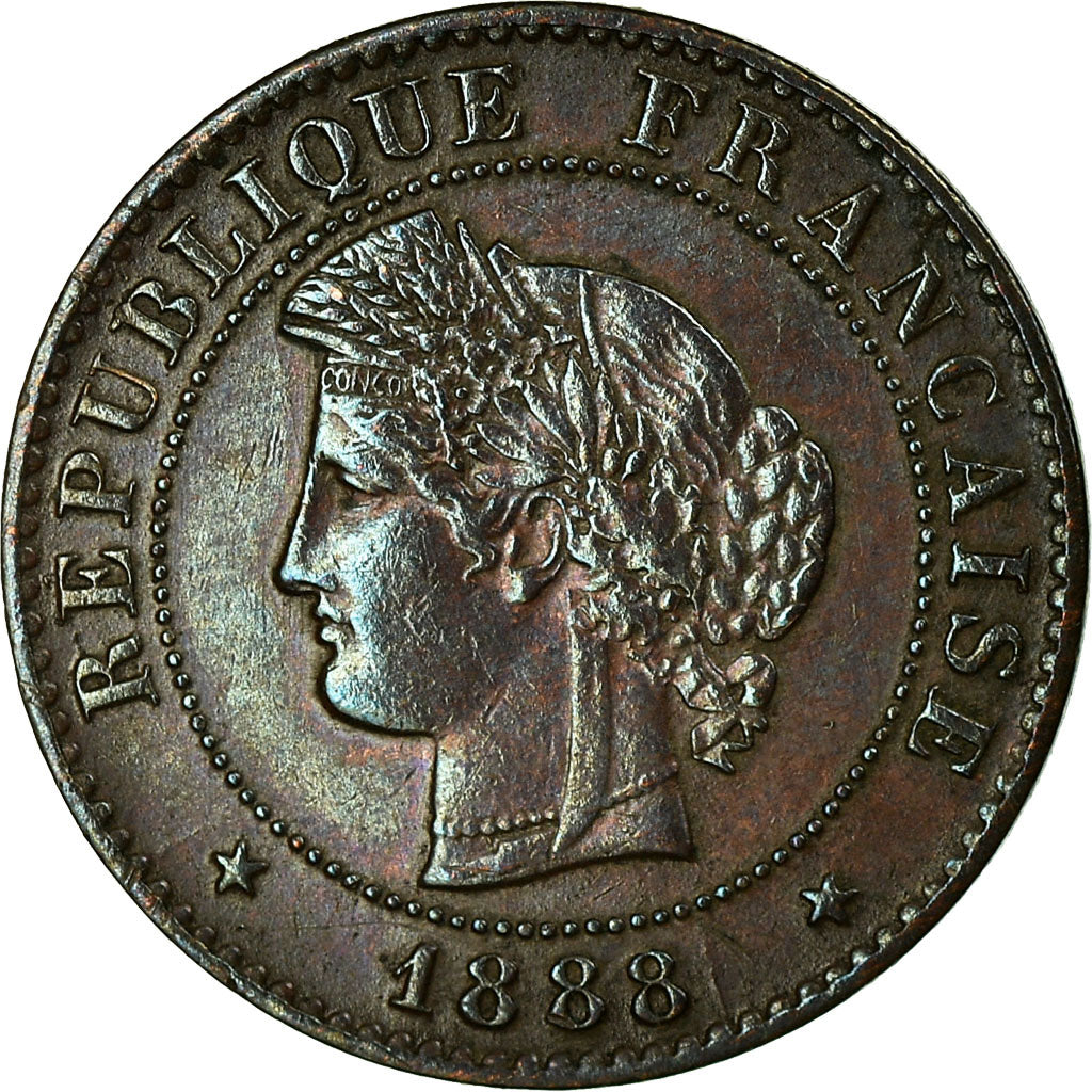 Moneta, Francia, Cérès, Centime, 1888, Paris, BB, Bronzo, KM:826.1, Gadoury:88