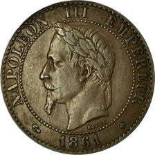 Coin, France, Napoleon III, 2 Centimes, 1861, Strasbourg, EF(40-45),KM 796.5