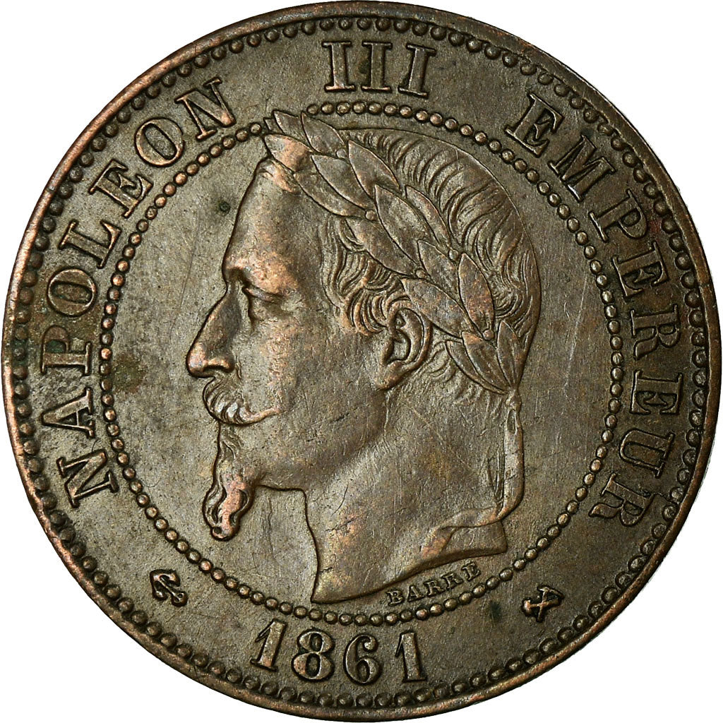 Coin, France, Napoleon III, 2 Centimes, 1861, Bordeaux, EF(40-45), KM 796.6