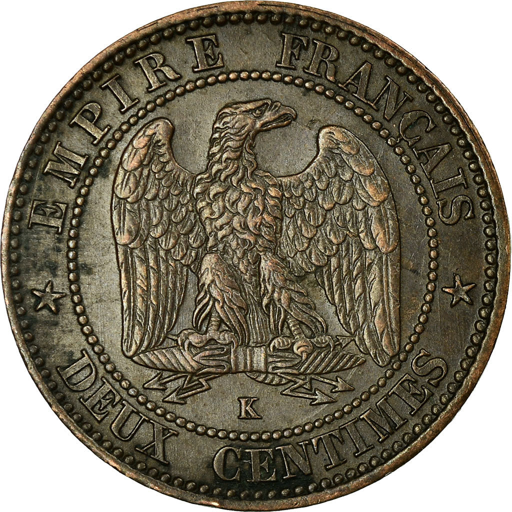 Coin, France, Napoleon III, 2 Centimes, 1861, Bordeaux, EF(40-45), KM 796.6