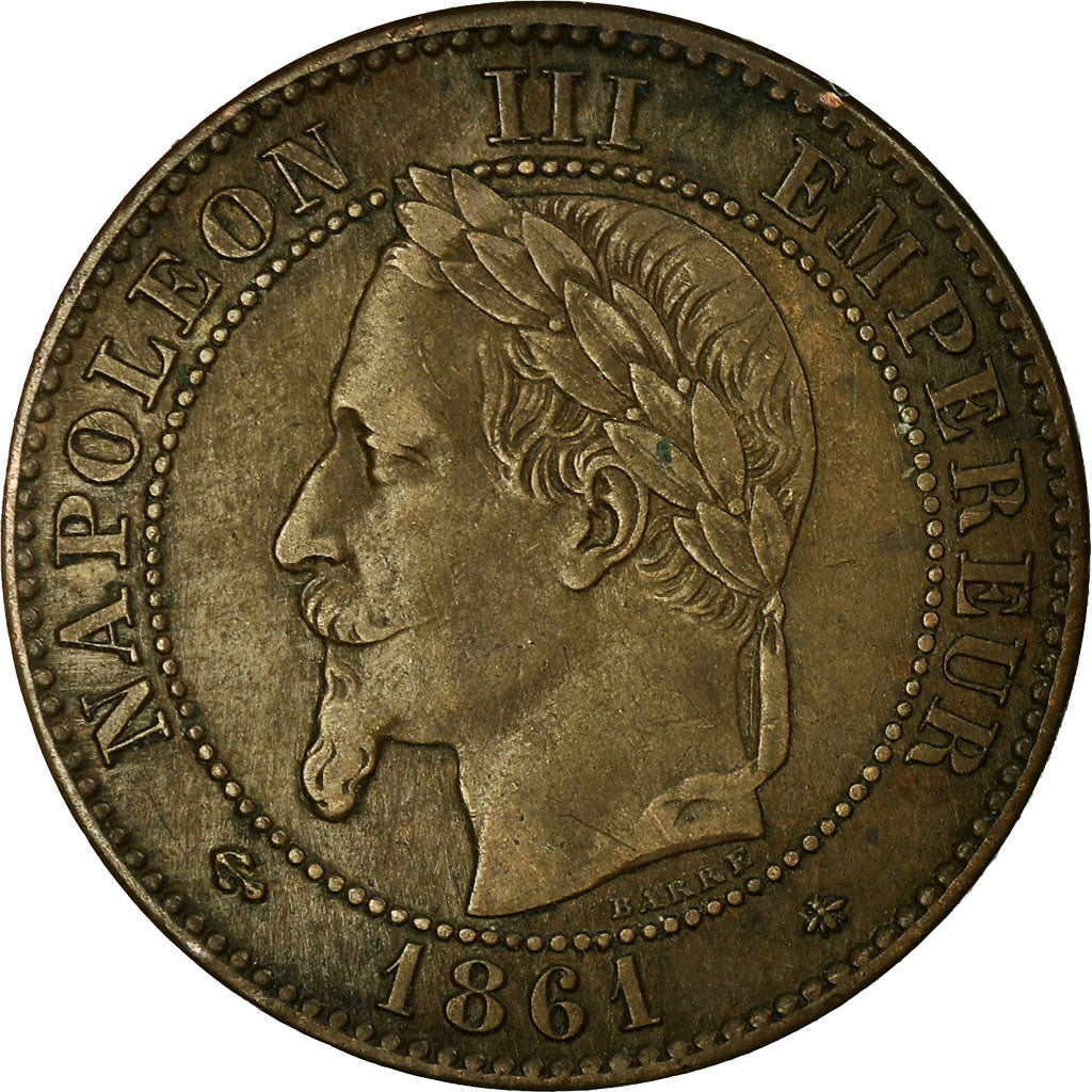 Moneta, Francia, Napoleon III, 2 Centimes, 1861, Paris, BB