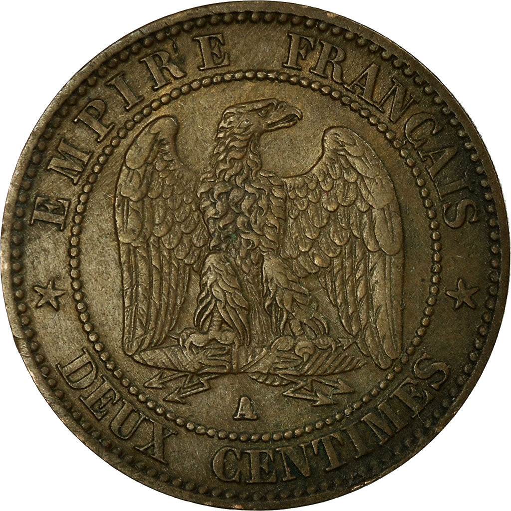Moneta, Francia, Napoleon III, 2 Centimes, 1861, Paris, BB