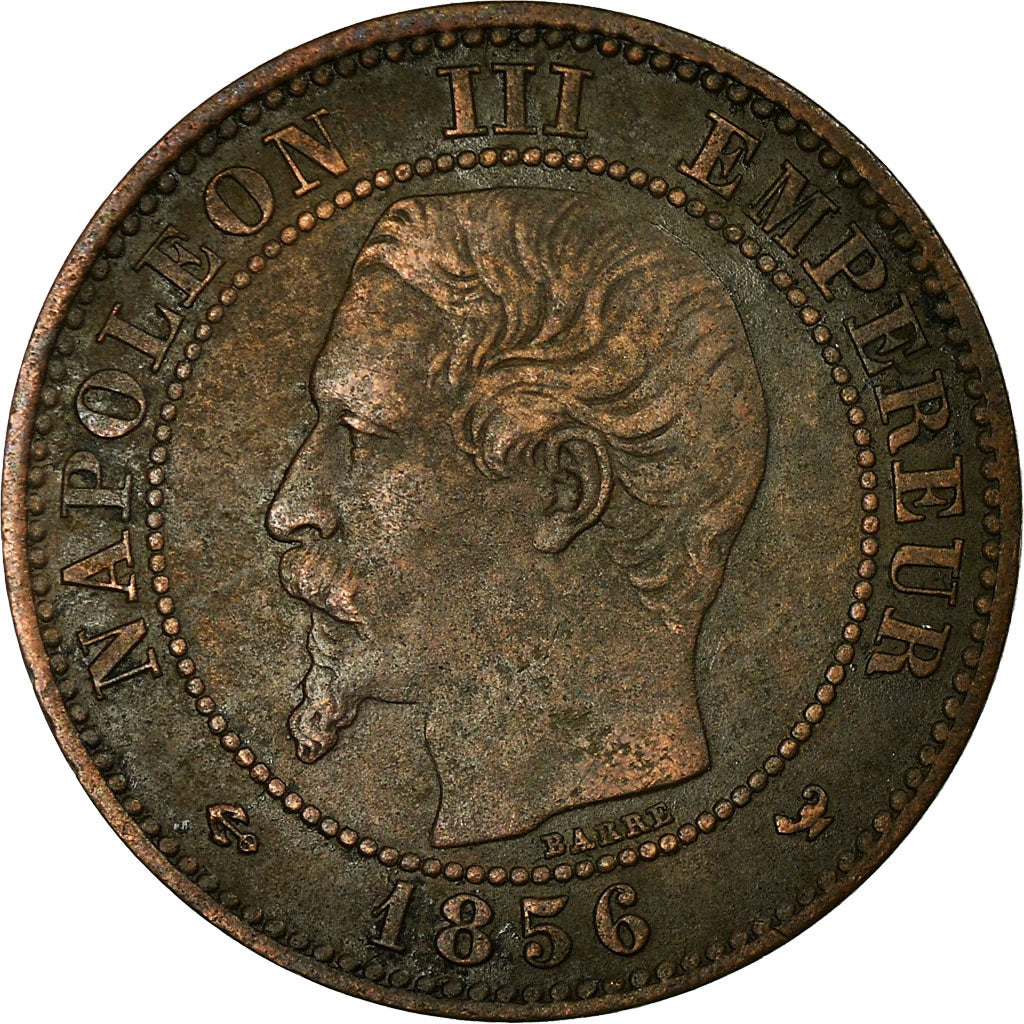 Coin, France, Napoleon III, 2 Centimes, 1856, Lille, VF(20-25), KM 776.7