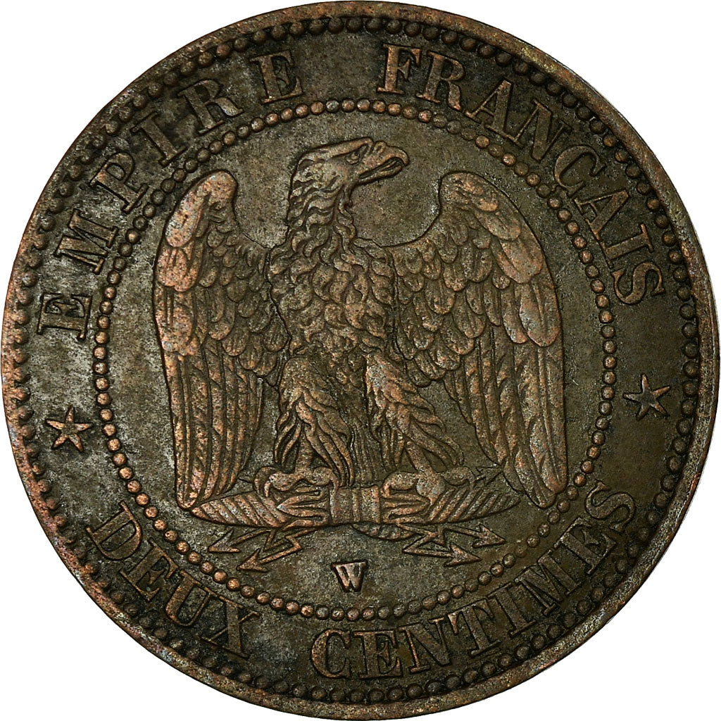 Coin, France, Napoleon III, 2 Centimes, 1856, Lille, VF(20-25), KM 776.7