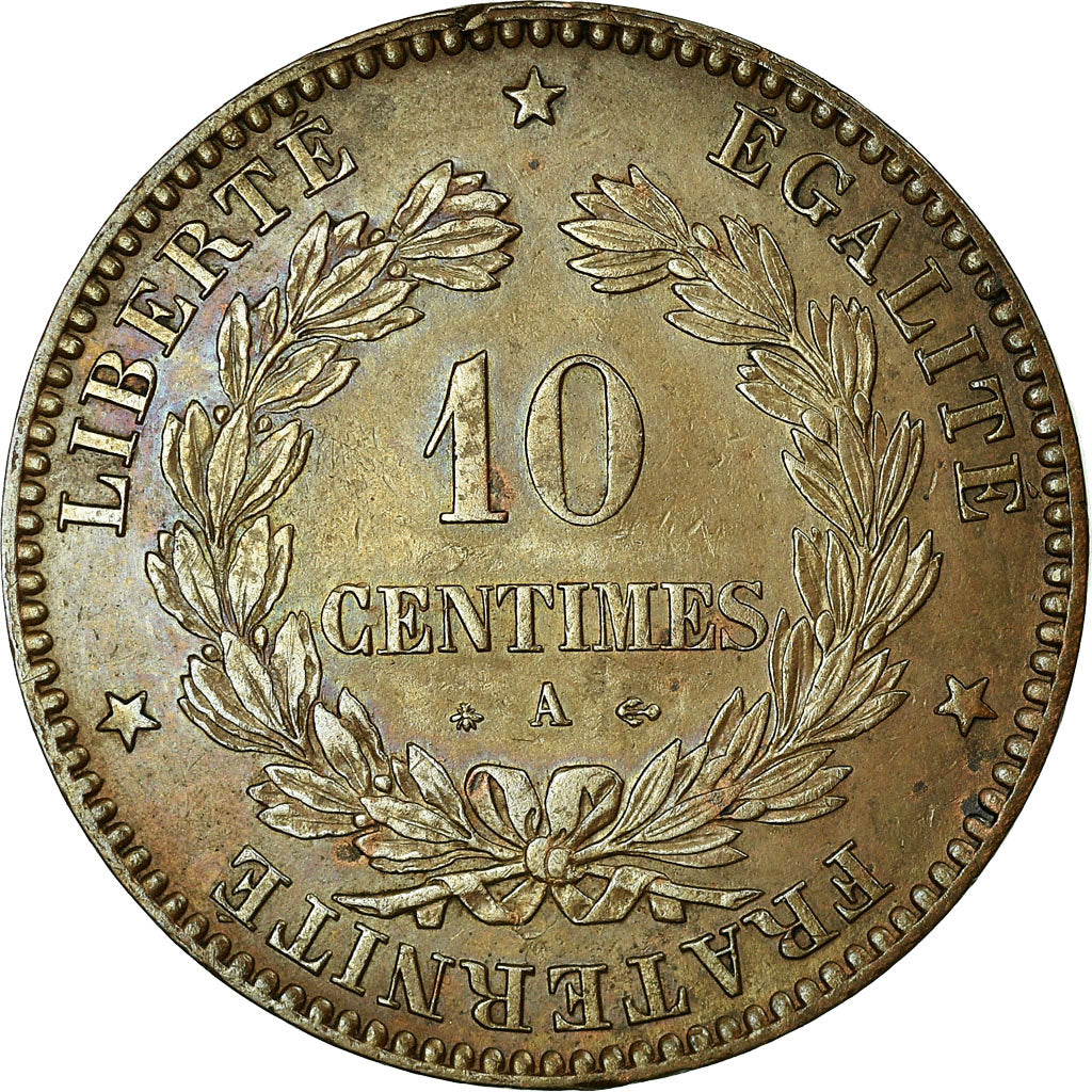 Coin, France, Cérès, 10 Centimes, 1870, Paris, EF(40-45), Bronze, KM:815.1