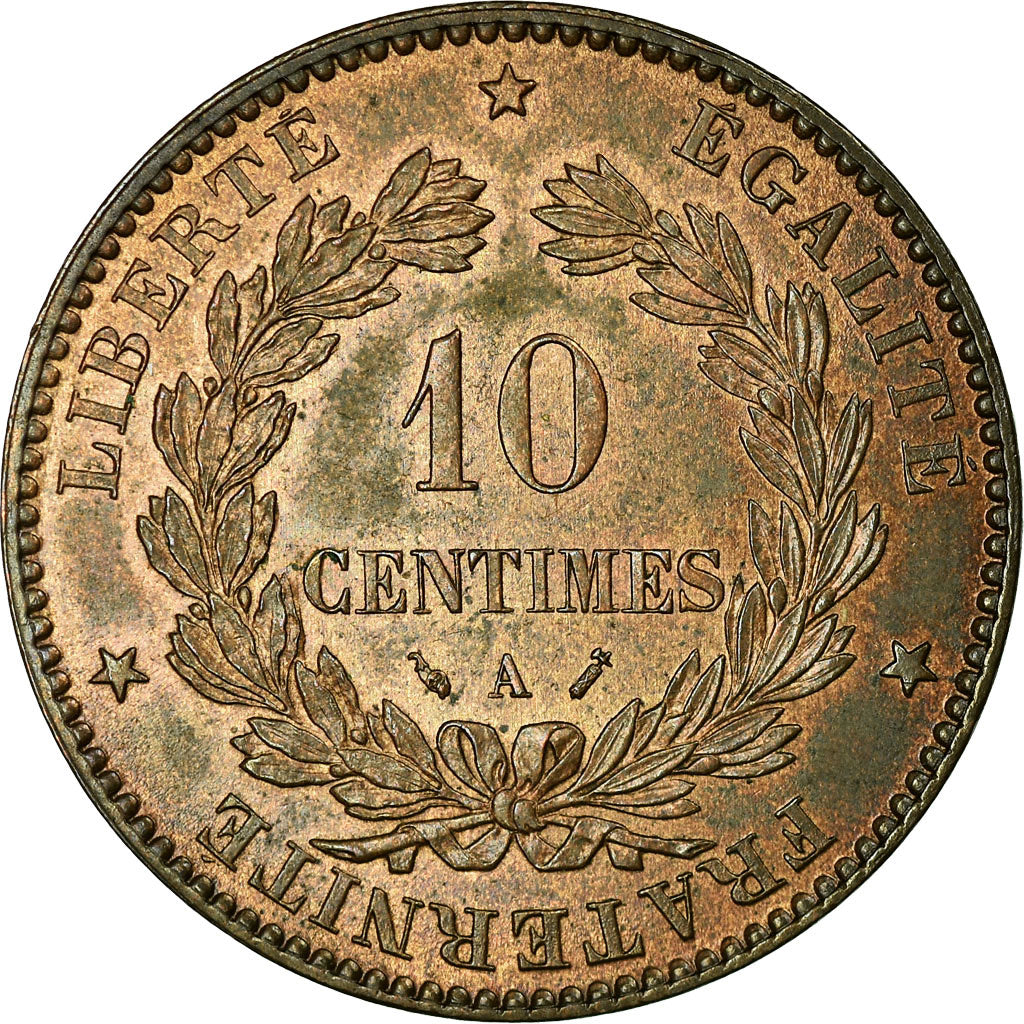 Coin, France, Cérès, 10 Centimes, 1894, Paris, AU(55-58), Bronze, KM:815.1