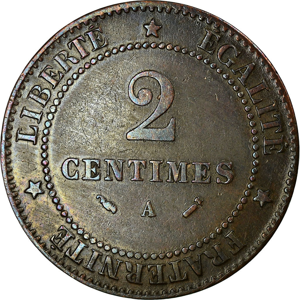 Coin, France, Cérès, 2 Centimes, 1883, Paris, EF(40-45), Bronze, KM:827.1