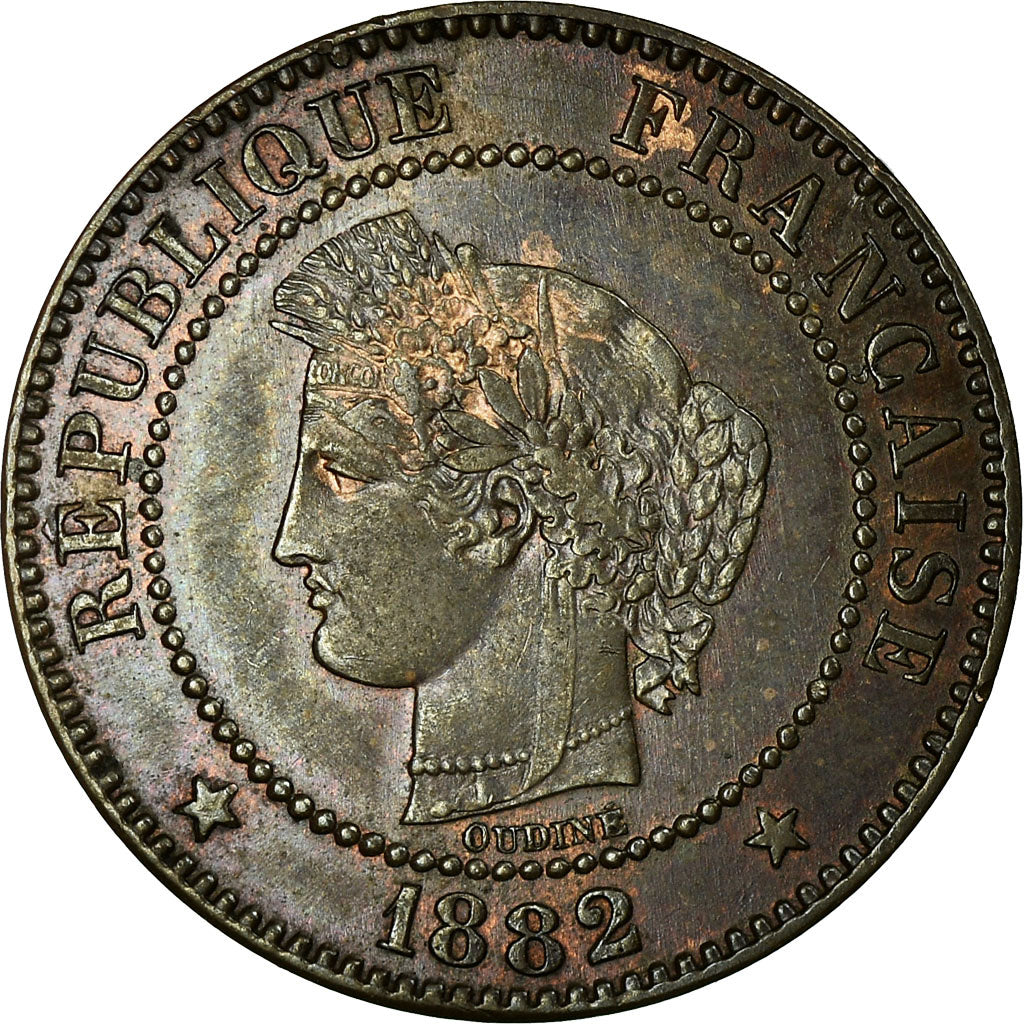 Münze, Frankreich, Cérès, 2 Centimes, 1882, Paris, SS+, Bronze, KM:827.1
