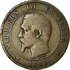 Moneta, Francia, Napoleon III, 10 Centimes, 1853, Strasbourg, B+