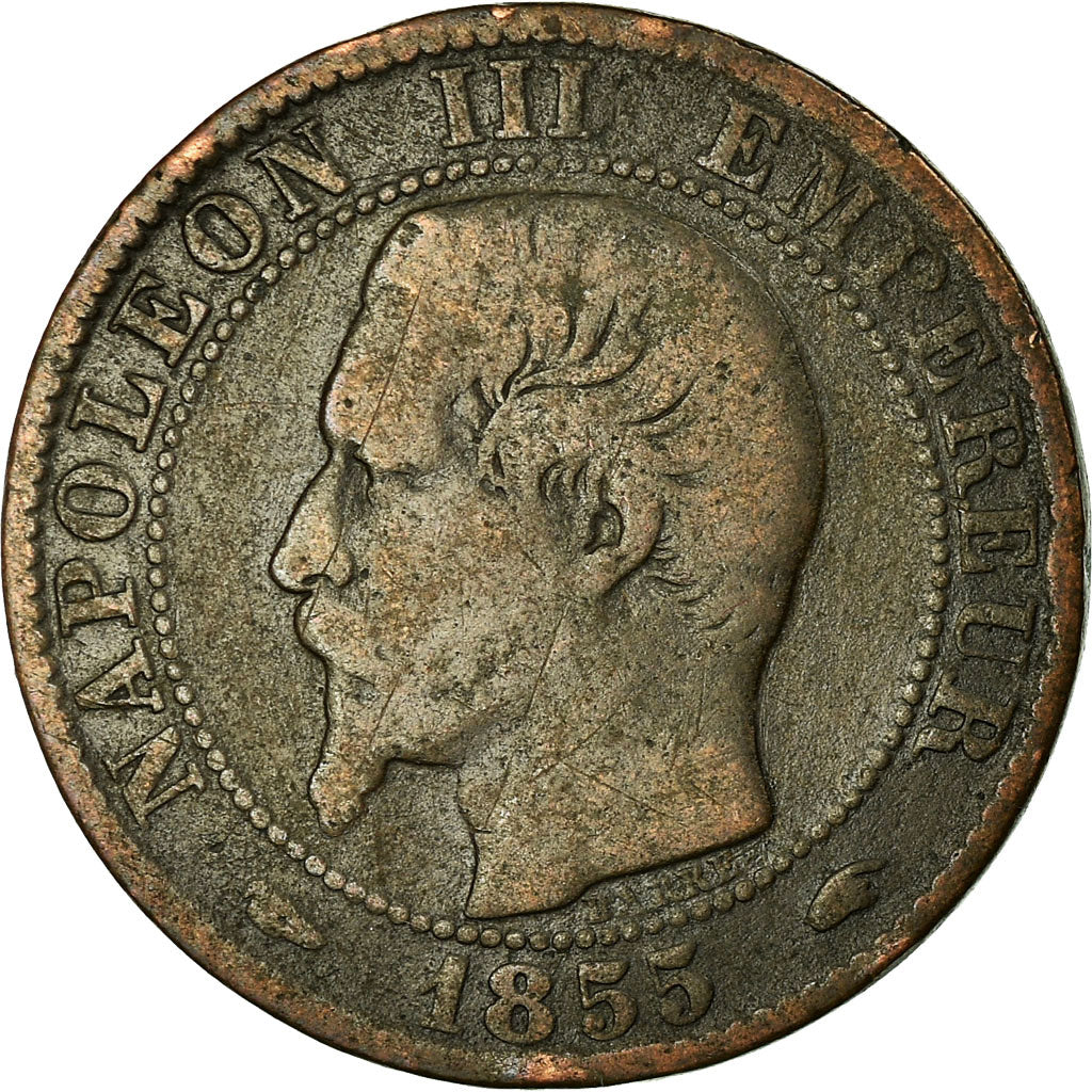 Coin, France, Napoleon III, 5 Centimes, 1855, Paris, F(12-15), KM 784.1