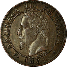 Coin, France, Napoleon III, Centime, 1861, Strasbourg, EF(40-45), KM 795.2