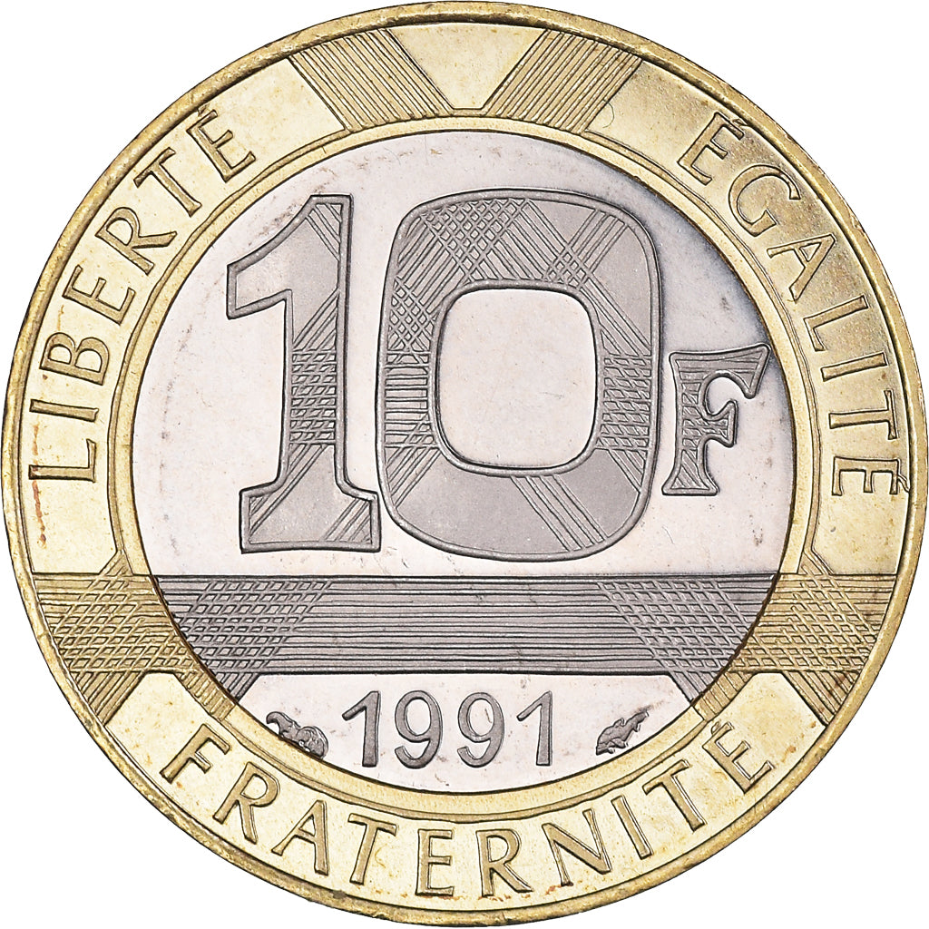 Coin, France, Génie, 10 Francs, 1991, Paris, BE, MS(65-70), Aluminum-Bronze