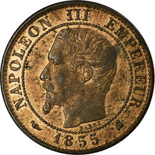 Coin, France, Napoleon III, Centime, 1855, Bordeaux, EF(40-45), KM 775.5