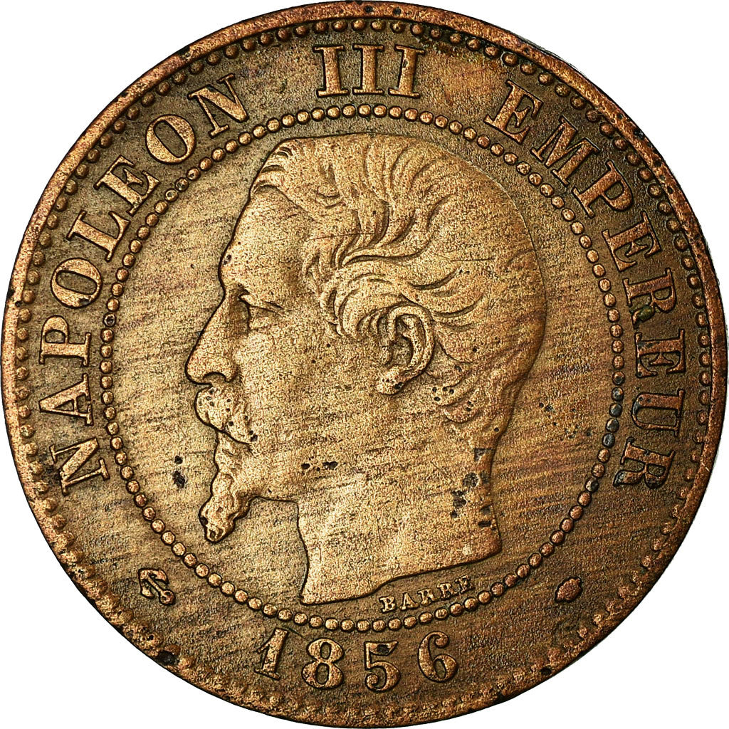 Moneta, Francja, Napoleon III, 2 Centimes, 1856, Marseille, VF(20-25)