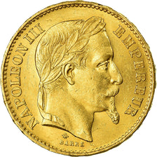Moneta, Francja, Napoleon III, 20 Francs, 1869, Paris, AU(55-58)