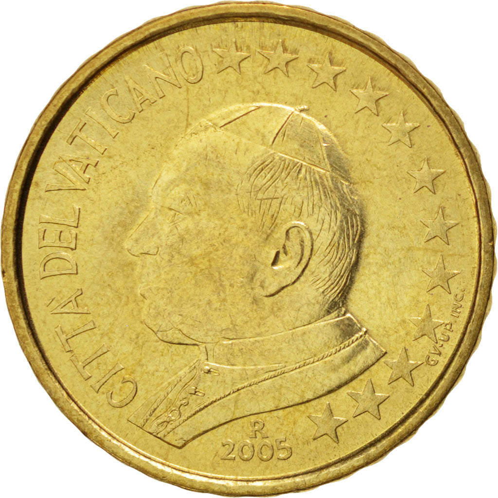 CITTÀ DEL VATICANO, 10 Euro Cent, 2005, SPL, Ottone, KM:344