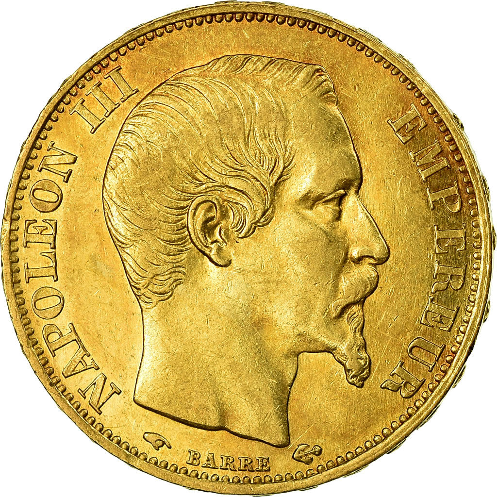 Moeda, França, Napoleon III, 20 Francs, 1859, Paris, AU(55-58)