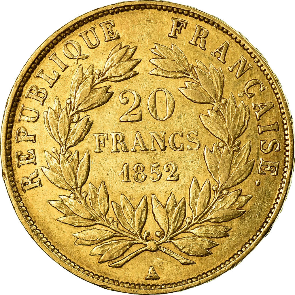 Moneta, Francja, Napoleon III, 20 Francs, 1852, Paris, AU(50-53)