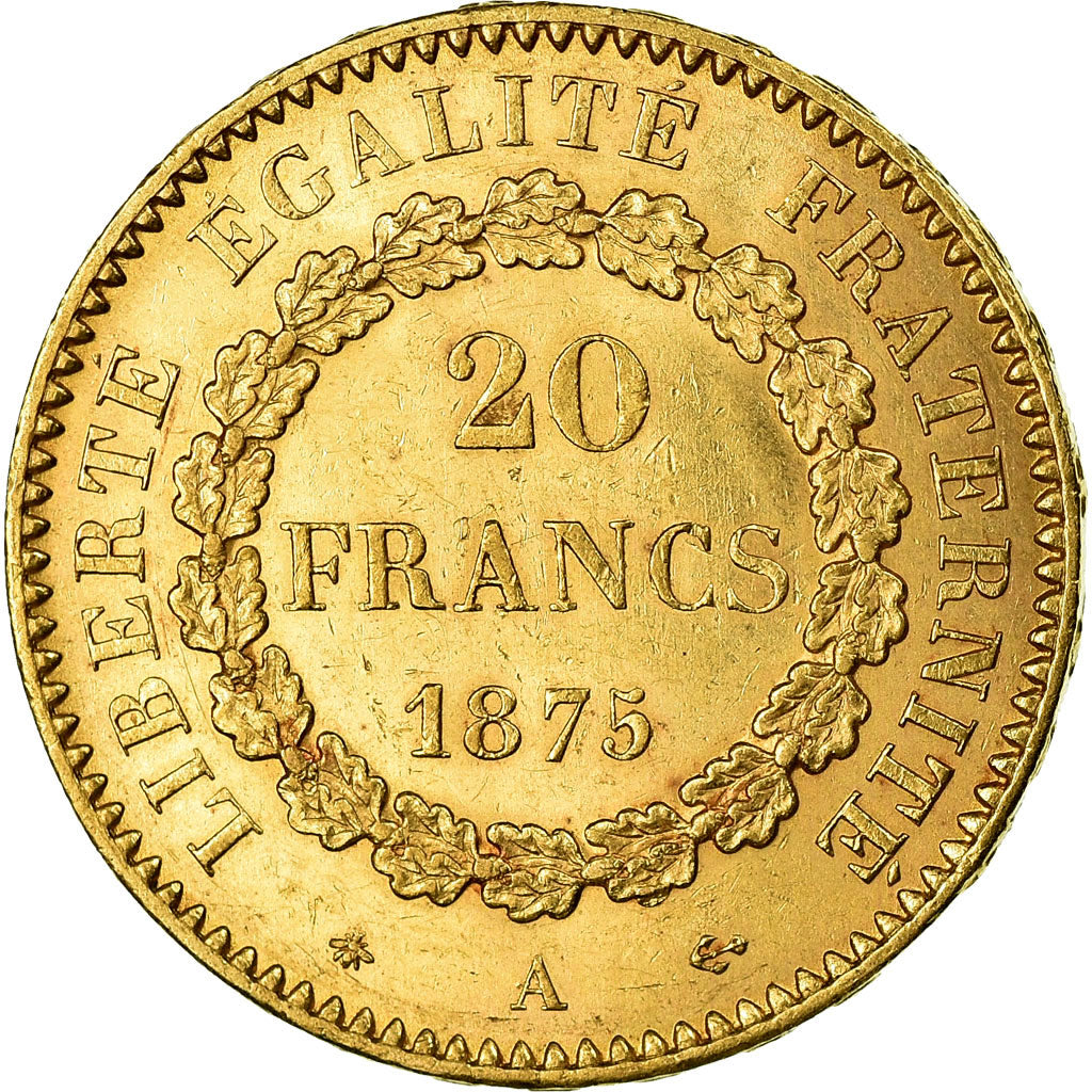 Coin, France, Génie, 20 Francs, 1875, Paris, AU(55-58), Gold, KM:825