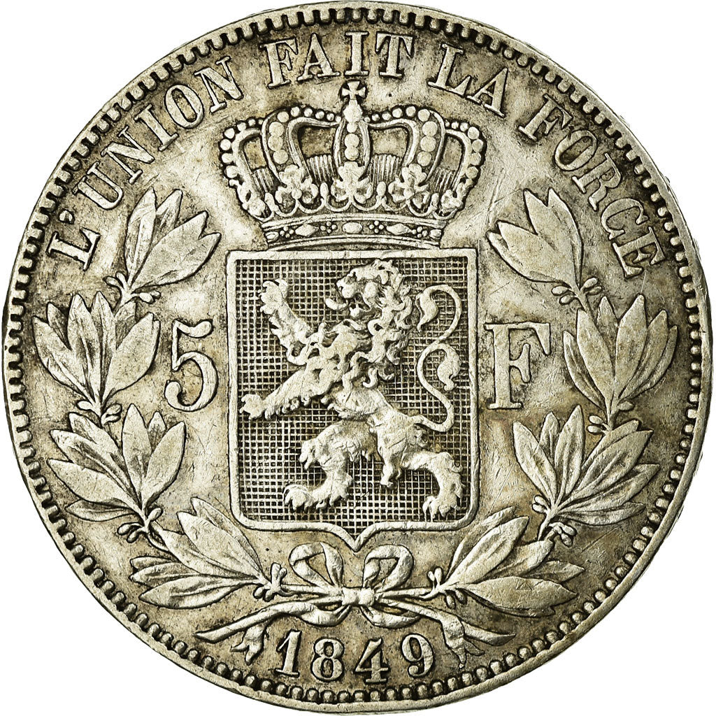 Coin, Belgium, Leopold I, 5 Francs, 5 Frank, 1849, VF(30-35), Silver, KM:17