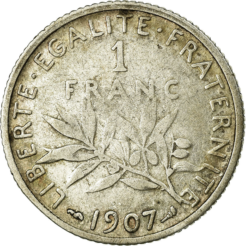 Münze, Frankreich, Semeuse, Franc, 1907, Paris, S, Silber, KM:844.1