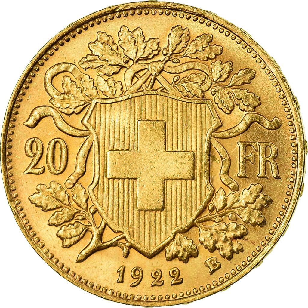 Moneda, Suiza, 20 Francs, 1922, Berne, EBC, Oro, KM:35.1