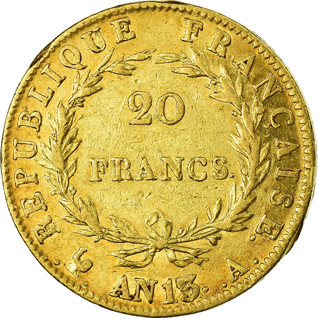 Moneta, Francia, Napoléon I, 20 Francs, 1805, Paris, BB+, Oro, KM:663.1