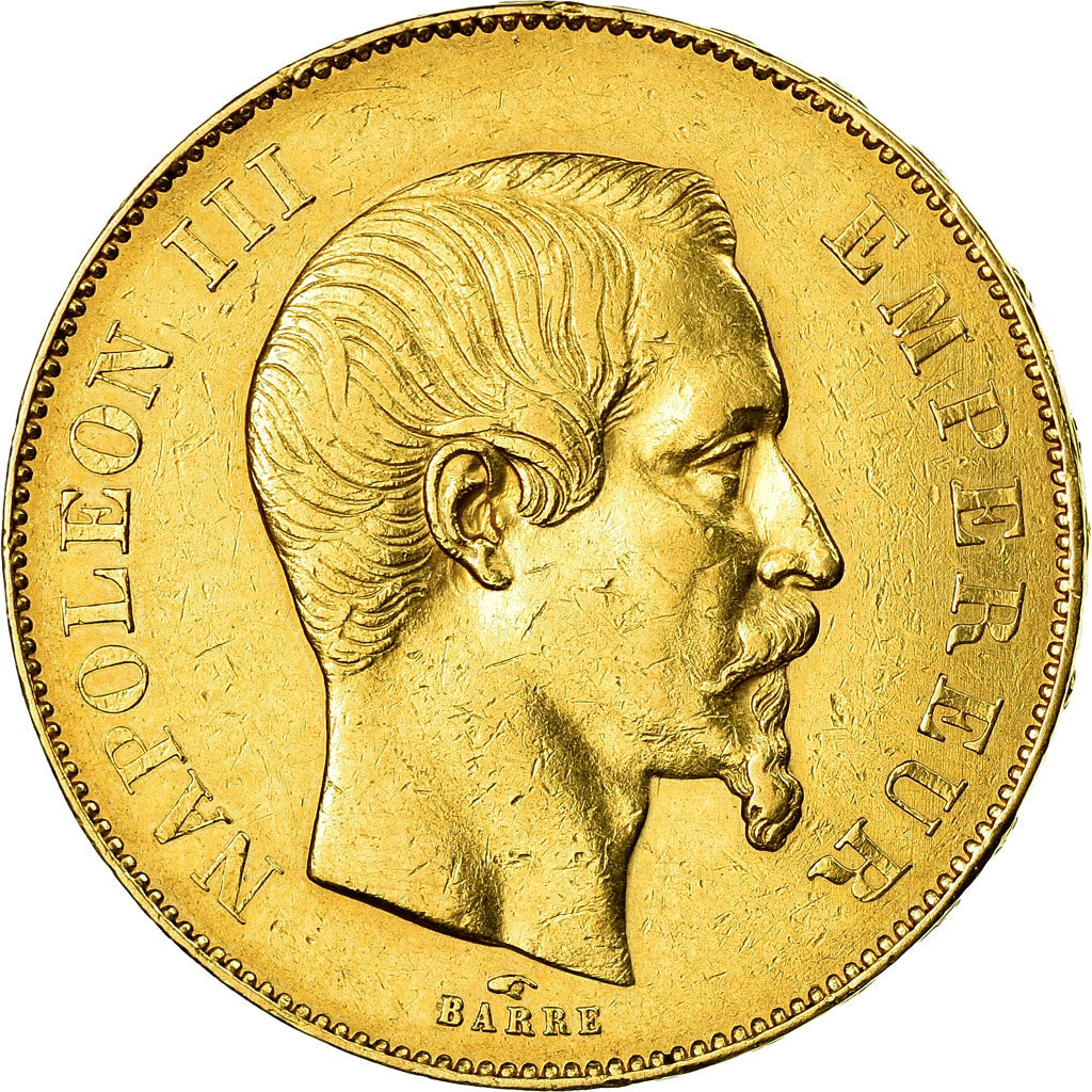 Moneta, Francja, Napoleon III, 50 Francs, 1855, Paris, AU(50-53), KM 1111