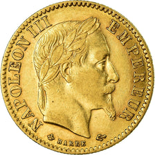 Moneda, Francia, Napoleon III, 10 Francs, 1865, Paris, MBC+, Oro